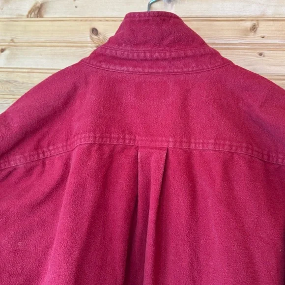 L.L. Bean Chamois Shirt Long Sleeve Button-up Vintage Mens Sz XXL Tall Brick Red - Picture 3 of 8
